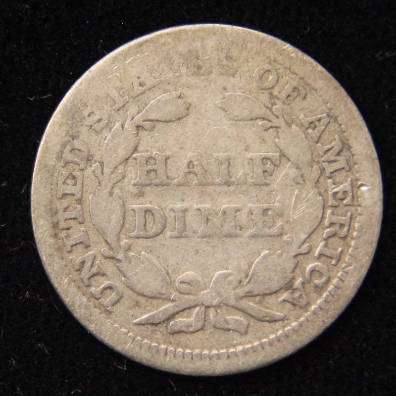1854 US SEATED LIBERTY SILVER HALF DIME