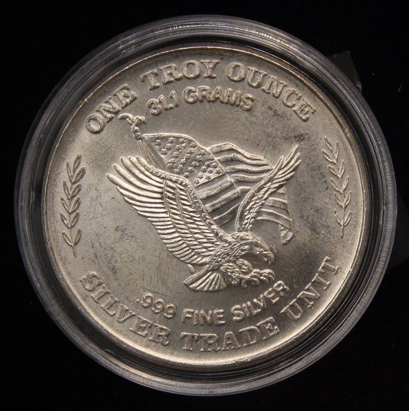 PRE AMERICAN SILVER EAGLE 1 TROY OZ. .999 FINE SILVER ROUND MINTED FROM STRATEGIC STOCKPILE OF SILVER STORED AT US ASSAY OFFICE SAN FRANCISCO 1981