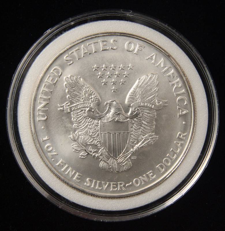 1996 AMERICAN SILVER EAGLE 1 TROY OZ. .999 FINE SILVER IN AIRTITE KEY DATE