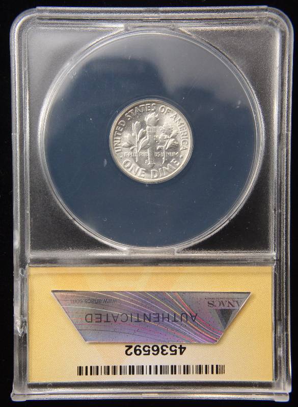 1954-S ROOSEVELT SILVER DIME MS65 ANACS