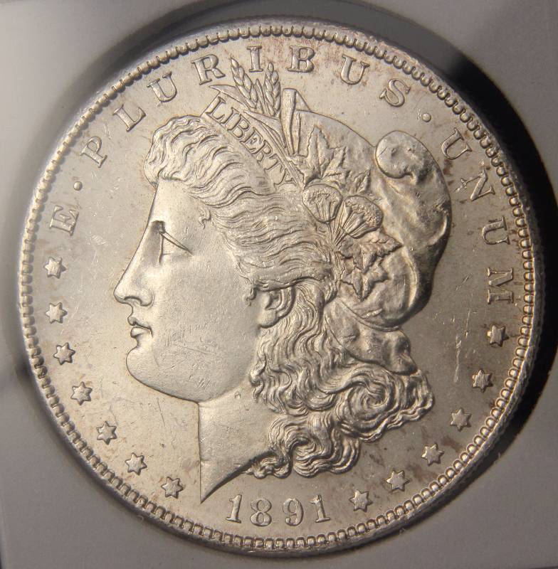 1891-S MORGAN SILVER DOLLAR MS66 ANGS