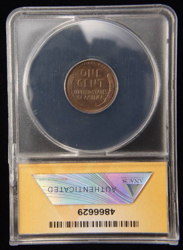 1942-S US WHEAT CENT MS62 BRN ANACS