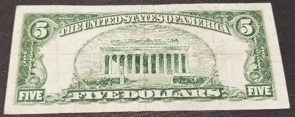 1934-D BLUE SEAL $5 US FEDERAL RESERVE NOTE