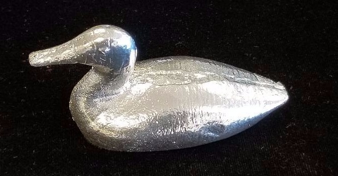 9.3 TROY OZ. .999 FINE SILVER HAND POURED DUCK