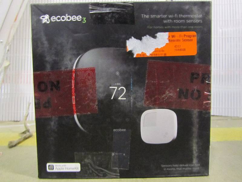 lot 17 image: Ecobee3 7-Day Smarter Wi-Fi Programmable Thermostat with Remote Sensor