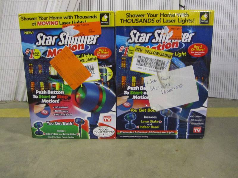 lot 27 image: Star Shower Motion Laser Light Projector (x2)
