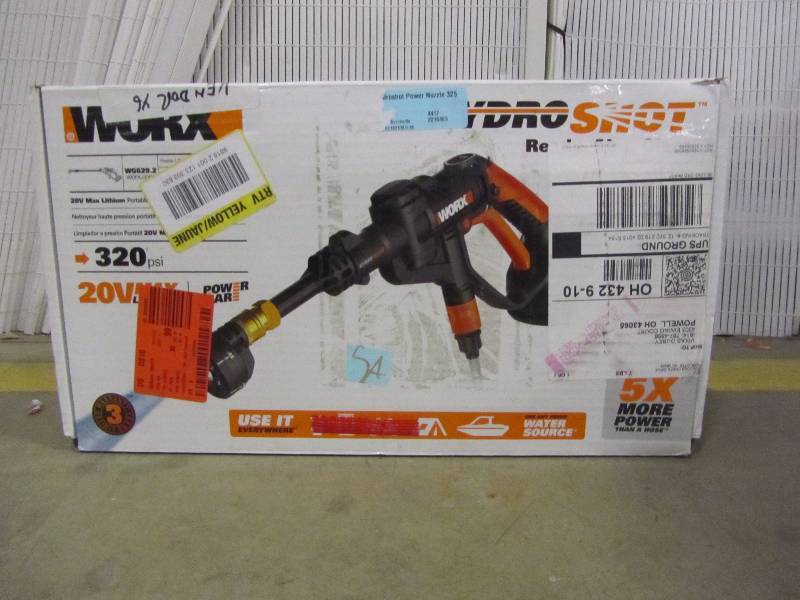 lot 30 image: Worx 20-Volt Hydroshot Power Nozzle 325 PSi