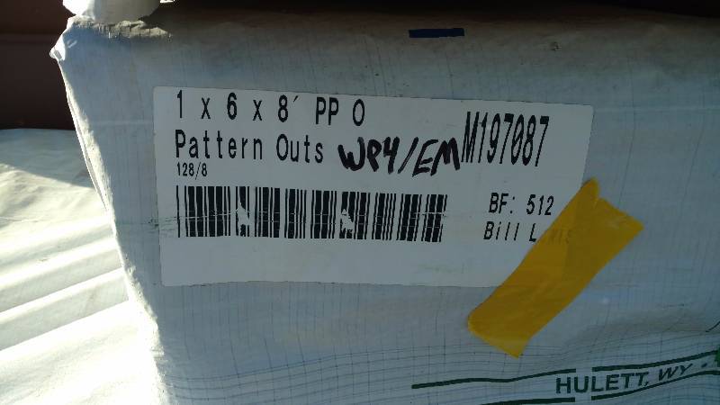 lot M197087 image: 1x6x8 Ponderosa Pine Tongue and Groove Outs