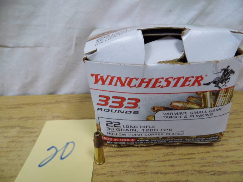 lot 20 image: 333 Long Rifle Ammunition