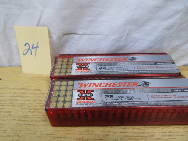 lot 24 image: 2 Boxes of 22 Long Rifle Ammunition