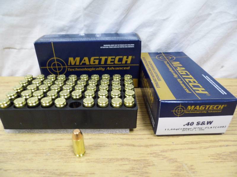 lot 30 image: 2 Boxes of 50 each, 40 Caliber S&W Cartridges