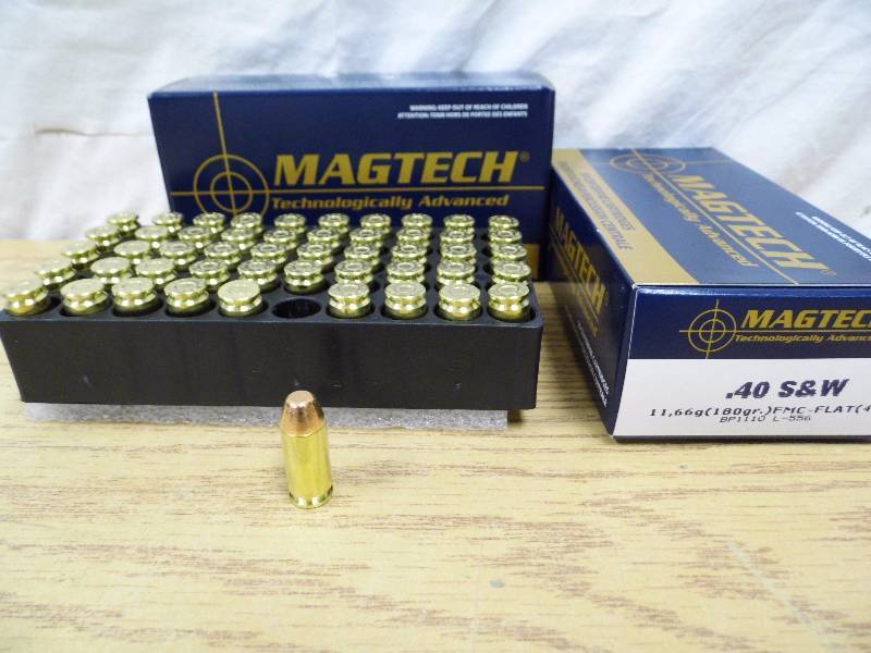 lot 32 image: 2 Boxes of 50 each, 40 Caliber S&W Cartridges
