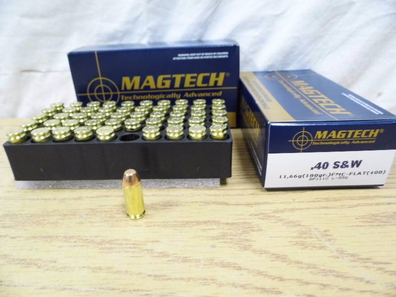 lot 34 image: 2 Boxes of 50 each, 40 Caliber S&W Cartridges