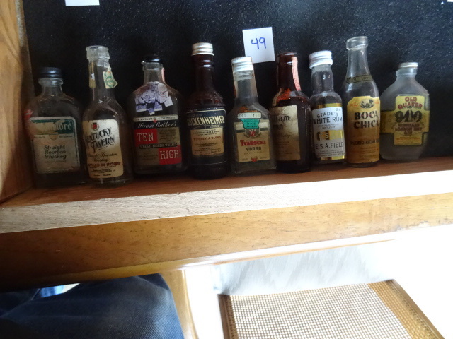 9 Vintage Liquor Sample Bottles