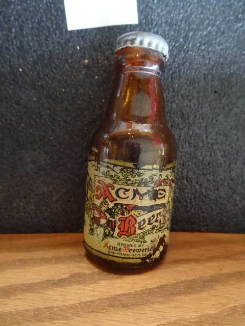 Vintage Acme Beer Bottle Salt Shaker
