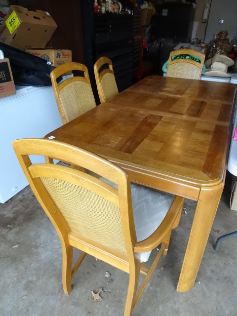 Wood Dining Table & 4 Chairs