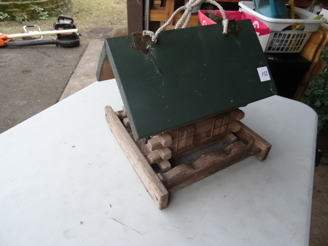 Wood Hanging Bird Feeder