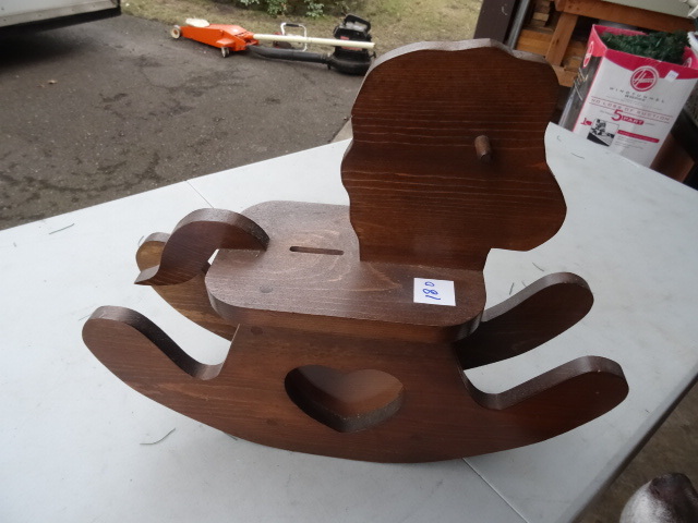 Wood Rocking Horse Coin Bank