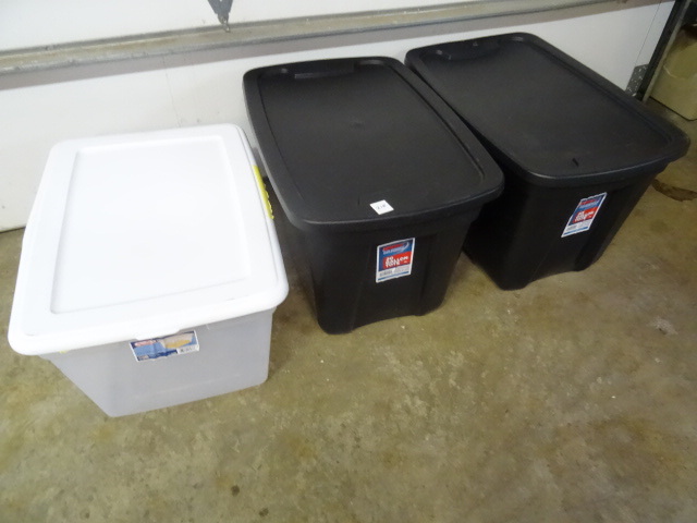 20 Gal. Totes Qty 2  58 Qt. Tote Qty 1