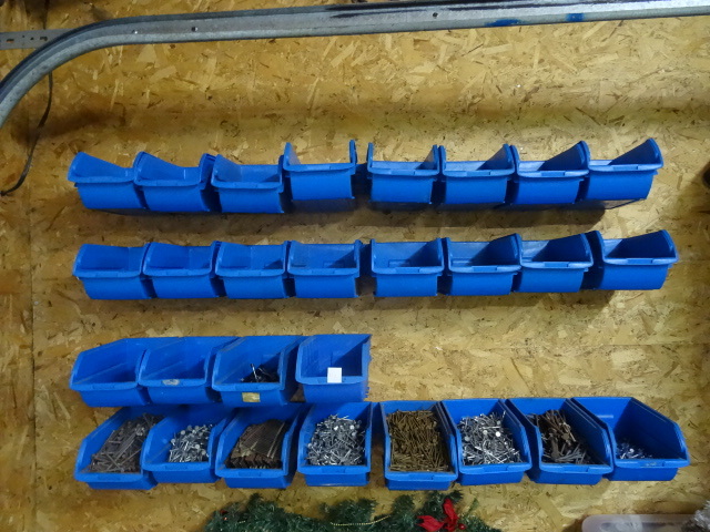 28 Hardware Bins, Wall Mount,