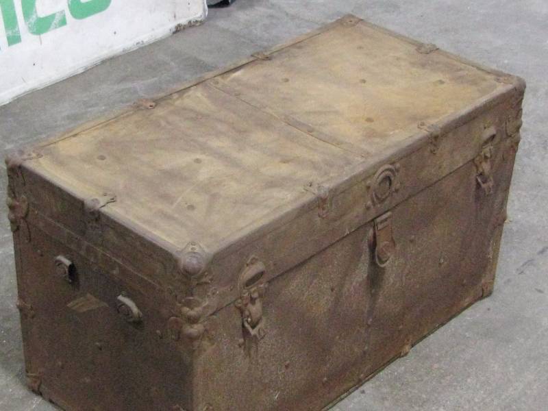 Vintage Metal Steamer Trunk