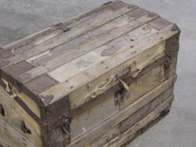Antique Wood Steamer Trunk