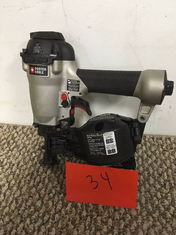 lot 34 image: Porter Cable 15 Degree 1-34 in. Coil Roofing Nailer RN175B