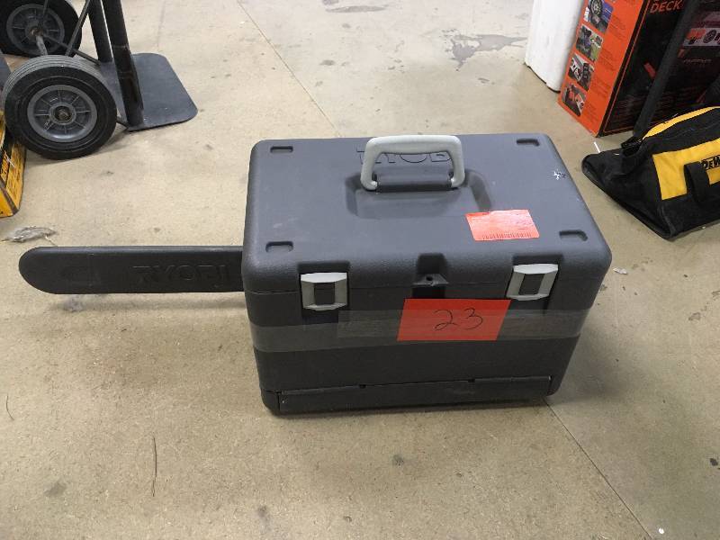 lot 23 image: Ryobi 16 in. 37cc 2-Cycle Gas Chainsaw with Heavy Duty Case