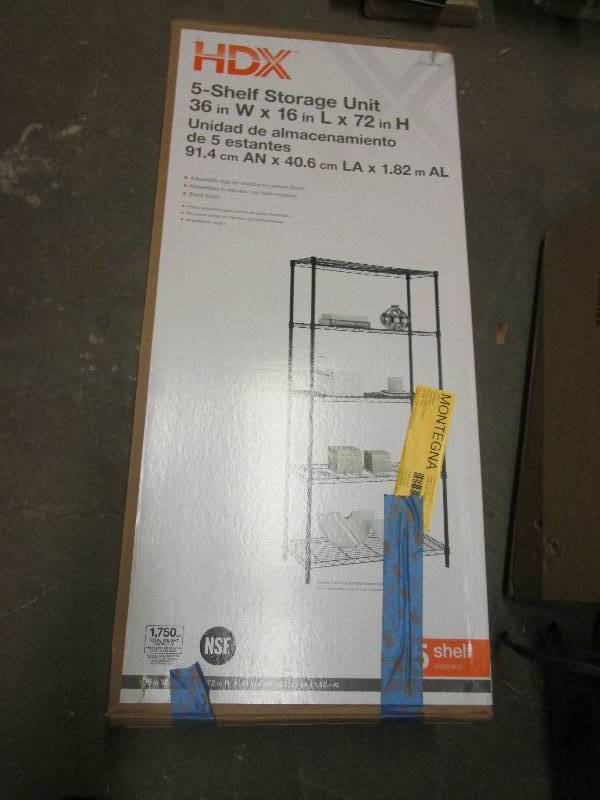 HDX 5-shelf stoage unit 36W x 16 ...