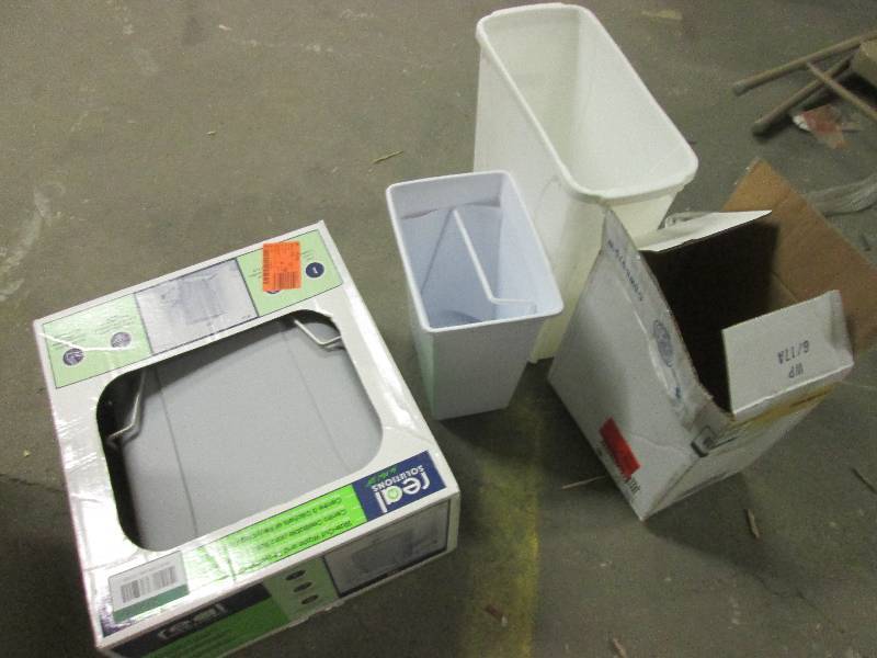 3 garbage cans ...