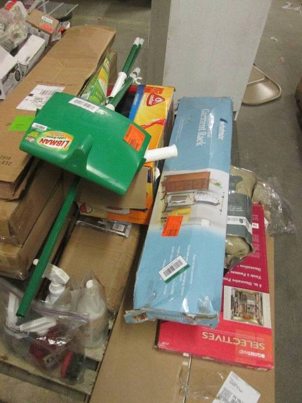 pallet of shelving and other misc p...