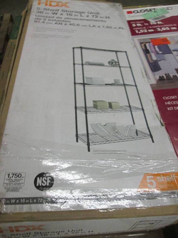 HDX 5-shelf storage unit 36 W x 16...