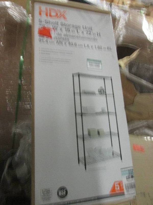 5-shelf storage unit 36W x 16 L x...
