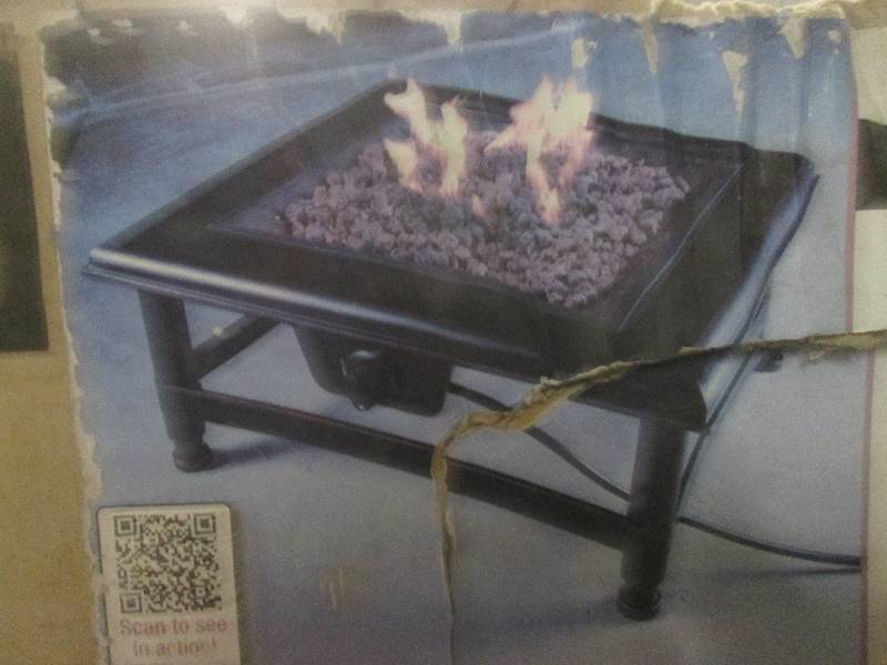 titan square gas firepit open box ...
