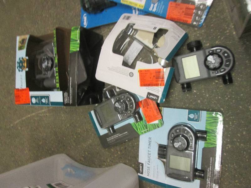 lot of faucet timers , sprinklers, ...