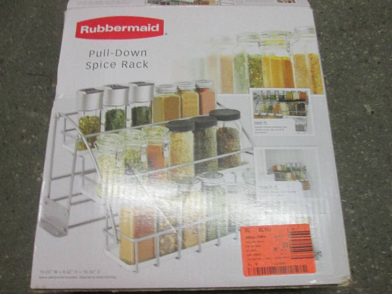 rubber maid pull down spice rack op...