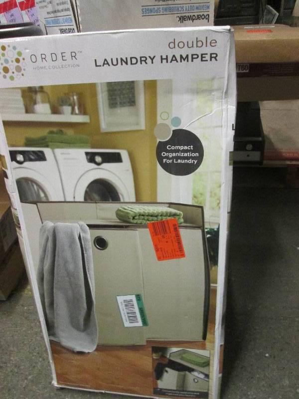 2 double laundry hampers both open ...