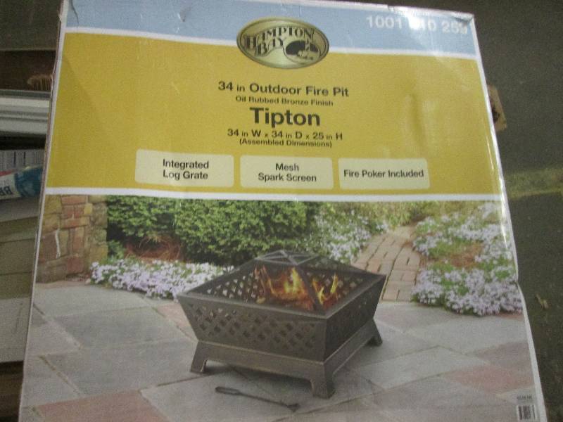 hampton bay 34 outdoor fire pit Ti...