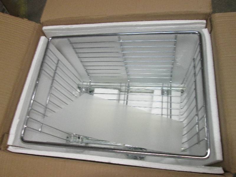veggie bin with liner chrome open b...