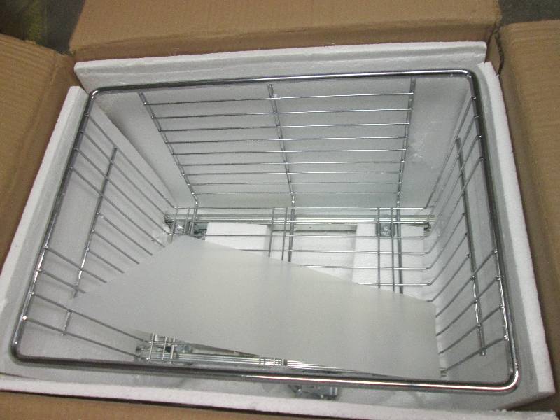 veggie bin with liner chrome open b...