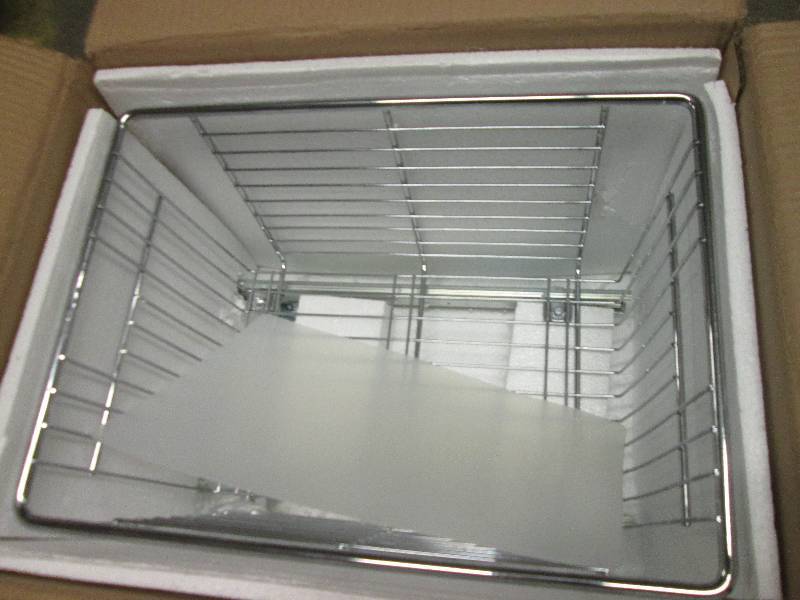 veggie bin with liner chrome open b...