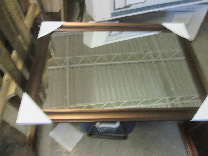 new wall mirror 30x42 brown ...
