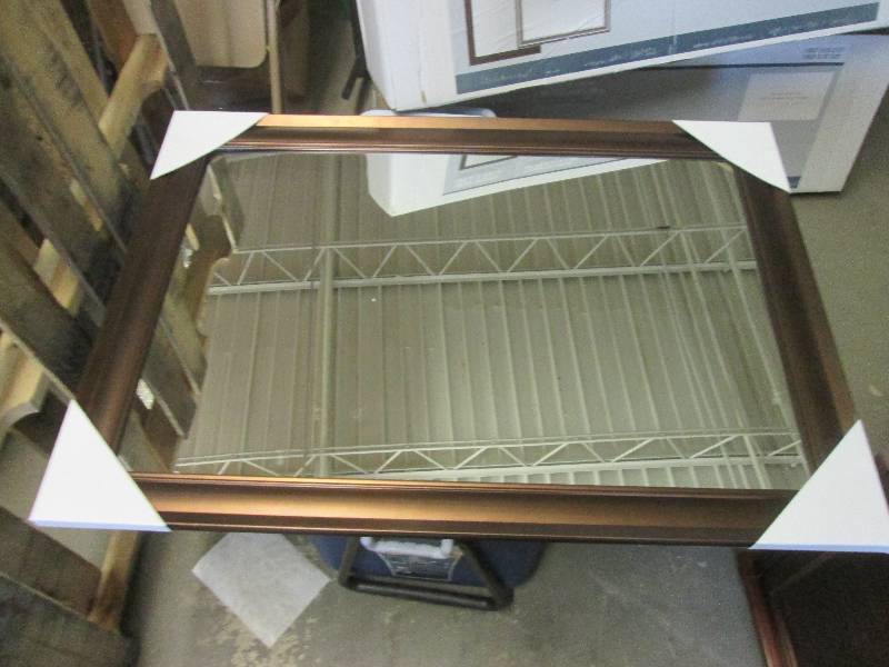 new wall mirror 30x42 brown ...
