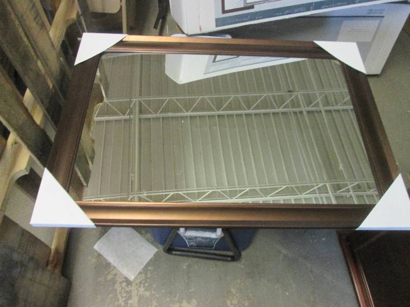 new wall mirror 30x42 brown ...