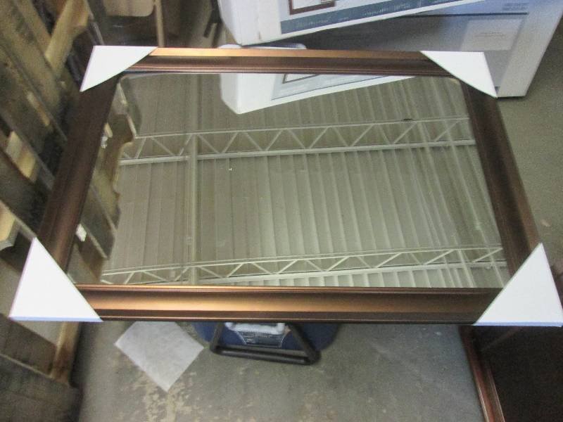 new wall mirror 30x42 brown ...