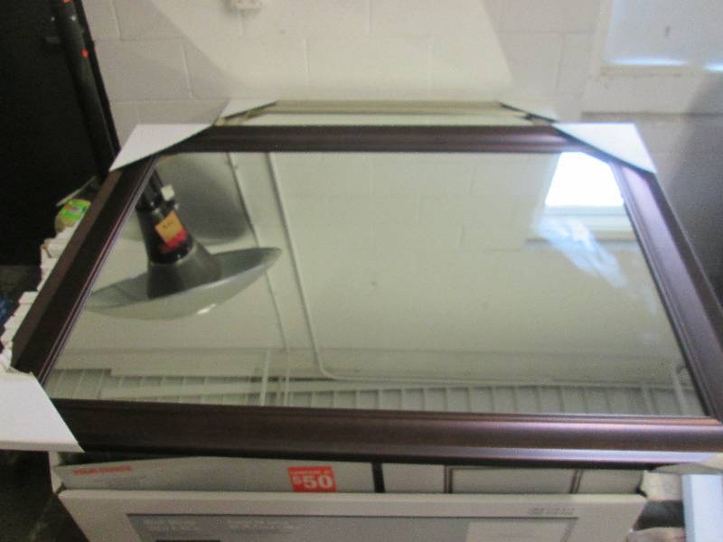 new wall mirror 30x42 brown ...