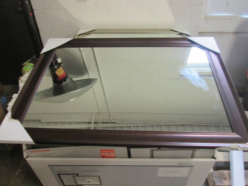 new wall mirror 30x42 brown ...