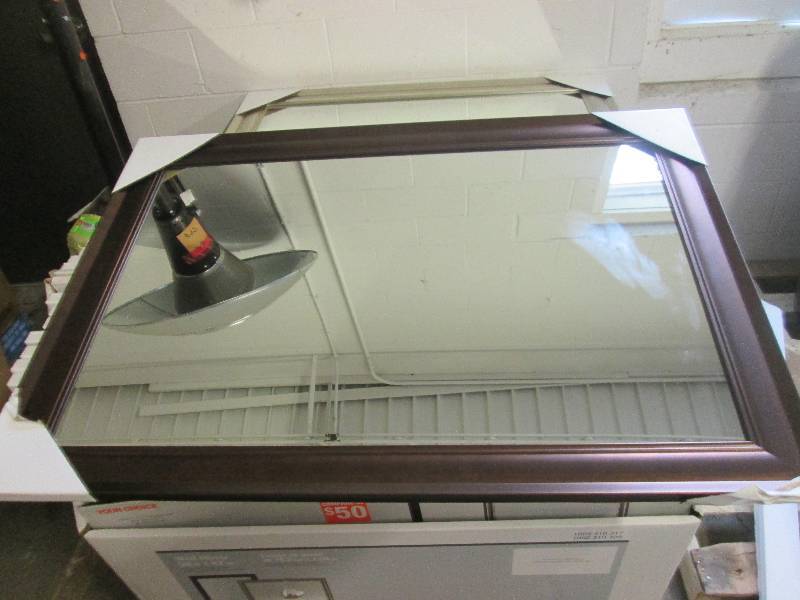 new wall mirror 30x42 brown ...