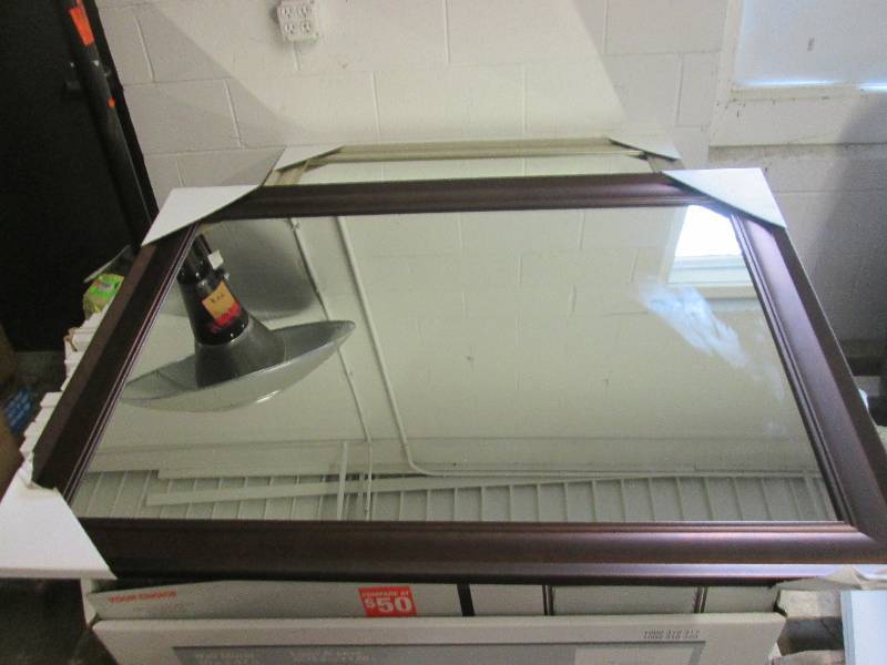 new wall mirror 30x42 brown ...