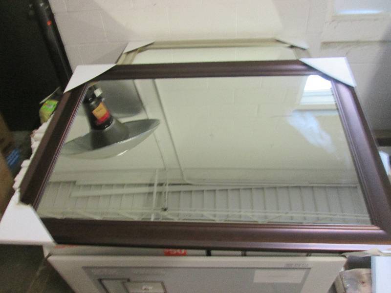 new wall mirror 30x42 brown ...